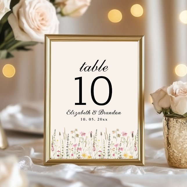 Romantic Boho Wedding with Wildflowers Table Number (Creator Uploaded)