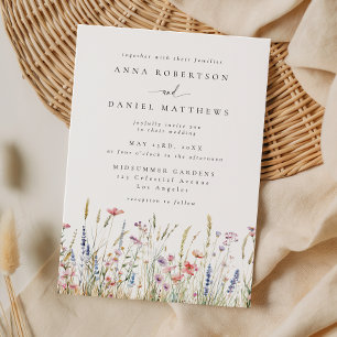 Romantic Boho Wildflower Wedding Invitation