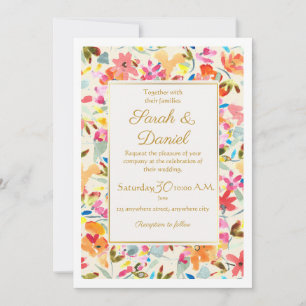 Romantic Boho Wildflower Wedding Invitation