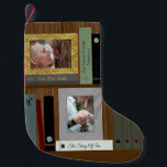 Romantic Book Lover Book Shelf Personalised Small Christmas Stocking<br><div class="desc">Personalise this stocking with this unique bookshelf design with a twist of romance that offers two photo templates and three book title templates. Book titles can be deleted if unwanted by deleting the text in the text field. If more book titles are wanted then choose to customise further to create...</div>