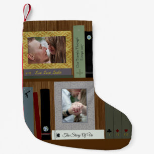 Romantic Book Lover Book Shelf Personalised Small Christmas Stocking