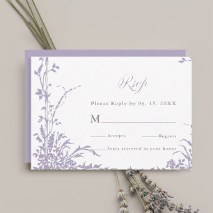 Romantic Botanical Arch Garden Lavender Wedding RSVP Card