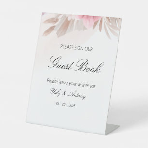 Romantic Botanical Autograph Registry Prompt Sign