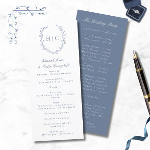 Romantic Botanical Crest Wedding Programme