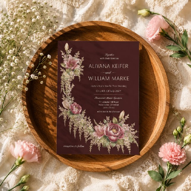 Romantic Botanical Elegant Floral Wedding Invitation (Creator Uploaded)