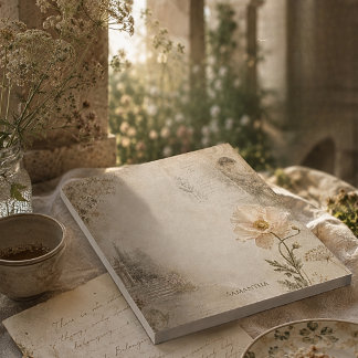 Romantic Botanical Ephemera Garden Collage Notepad