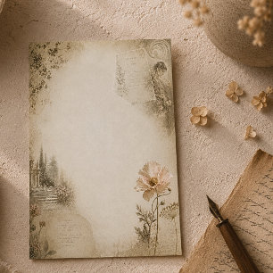Romantic Botanical Garden Collage Aesthetic Card
