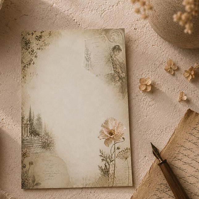 Romantic Botanical Garden Collage Aesthetic Card (Creator Uploaded)