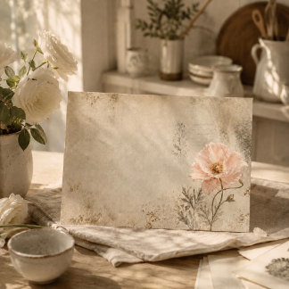 Romantic Botanical Garden Ephemera Collage Envelope