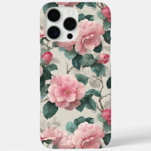Romantic Botanical Pattern of Pink Peony Flowers iPhone 16 Pro Max Case