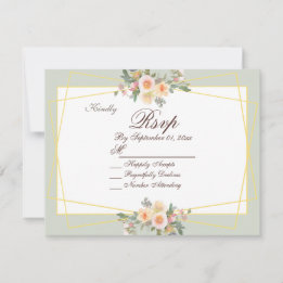 Romantic Botanical Sage Green Floral RSVP Card