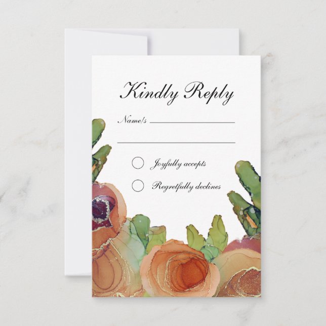 Romantic Botanical Wedding RSVP Card (Front)