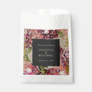 Romantic Bouquet Hot Pink Black Wedding Favour Bags
