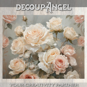 Romantic Bouquet of Roses - Decoupage - Tissue Paper