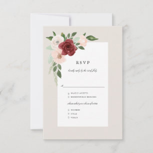 Romantic Bouquet Rsvp Menu