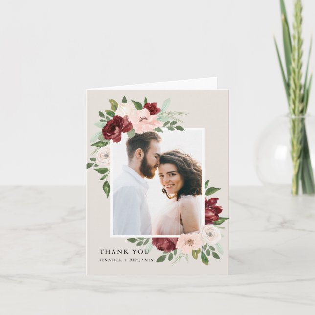 Romantic Bouquet Thank You Card (Front)