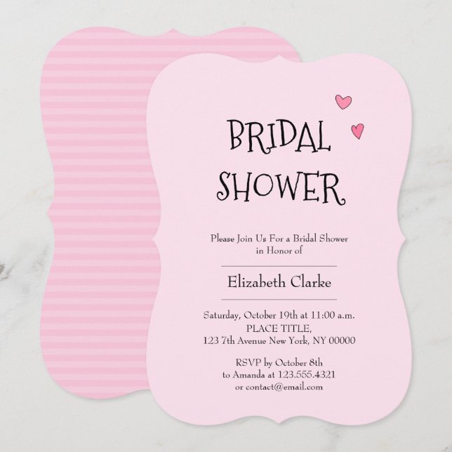 Romantic Bridal Shower Invitation (Front/Back)