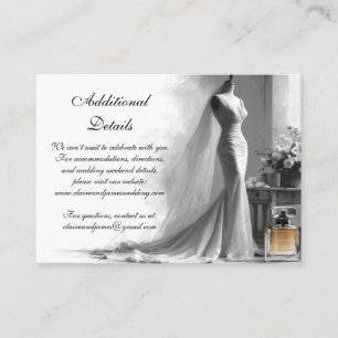 Romantic Bridal Sketch Wedding Enclosure Card