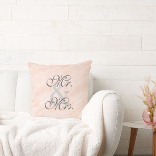 Romantic Bride Groom Blush Reversible Cushion