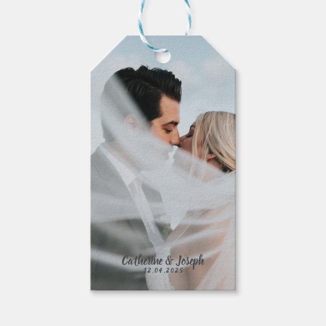 Romantic Bride & Groom Wedding  Gift Tags (Front)