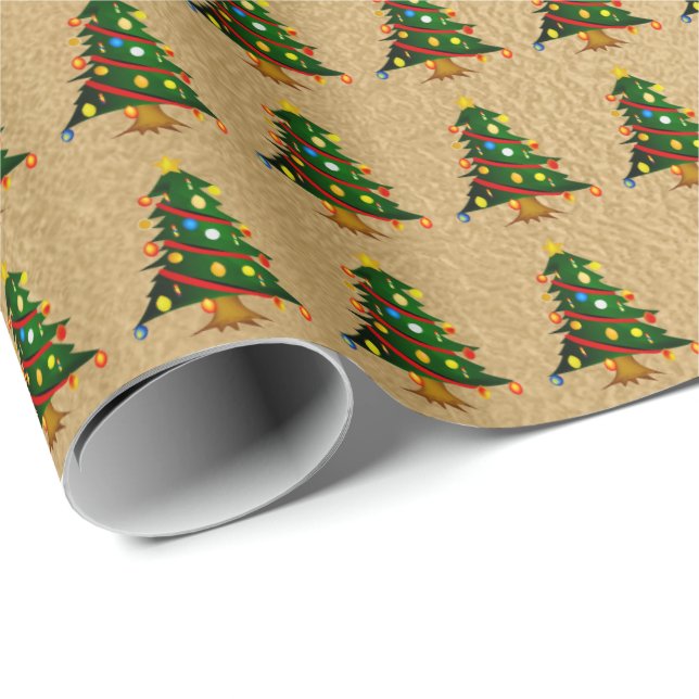 Romantic bronze lightning Christmas tree Wrapping Paper (Roll Corner)