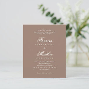 Romantic Brown Elegant Wedding Invitation