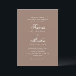 Romantic Brown Elegant Wedding Invitation<br><div class="desc">This design is part of a romantic and elegant wedding invitation suite.</div>