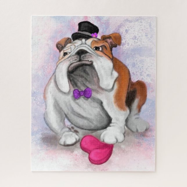 Romantic Bulldog Jigsaw Puzzle - Funny (Vertical)
