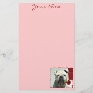 Romantic Bulldog stationary Stationery