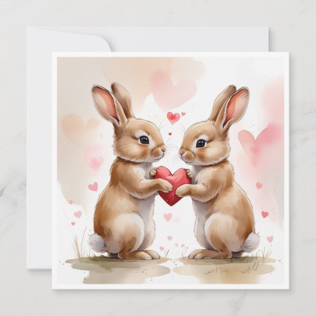 Romantic Bunny Card (Front)