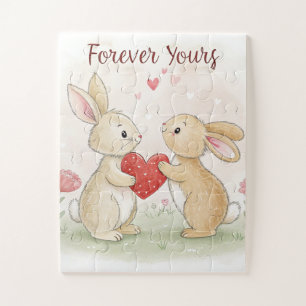 Romantic Bunny Card – Forever Yours Jigsaw Puzzle