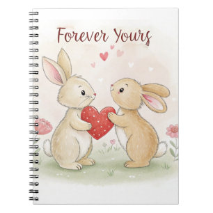 Romantic Bunny Card – Forever Yours Notebook
