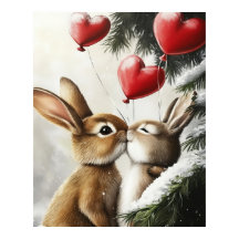 Romantic Bunny Couple Valentine Wall Art