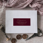 Romantic Burgundy and Gold Guest Address Labels<br><div class="desc">These romantic burgundy and gold wedding guest address labels are perfect for a simple wedding. The modern classic design features fancy swirls and whimsical flourishes with gorgeous elegant hand lettered faux champagne gold foil typography on a dark burgundy red background. Customise each label with the name and address of your...</div>
