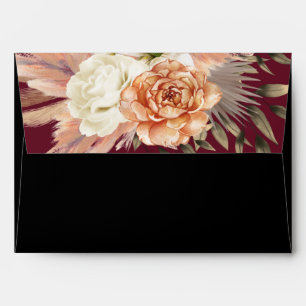 Romantic Burgundy Black Wedding Envelope