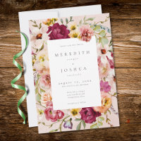 Romantic Burgundy Blush Floral Garden Wedding