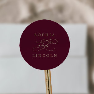 Romantic Burgundy Calligraphy Envelope Seals
