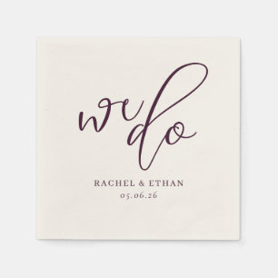 Romantic Burgundy Calligraphy Napkin