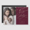 Romantic Burgundy Calligraphy Photo Save the Date