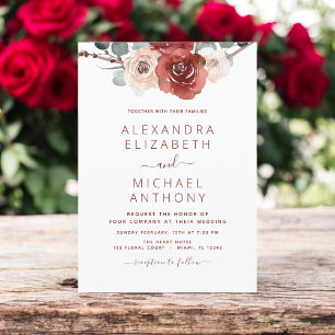 Romantic Burgundy Eucalyptus Wedding Fall Invitation