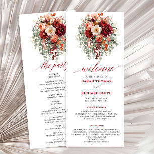 Romantic Burgundy Gold Eucalyptus Fall wedding pro Programme