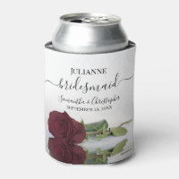 Romantic Burgundy Rose Elegant Bridesmaid Wedding