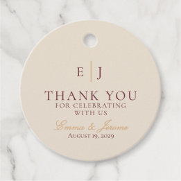 Romantic Burgundy Wedding Thank you Favour Tags