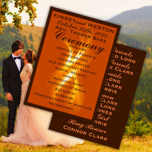 Romantic Burning Flame Wedding Programme