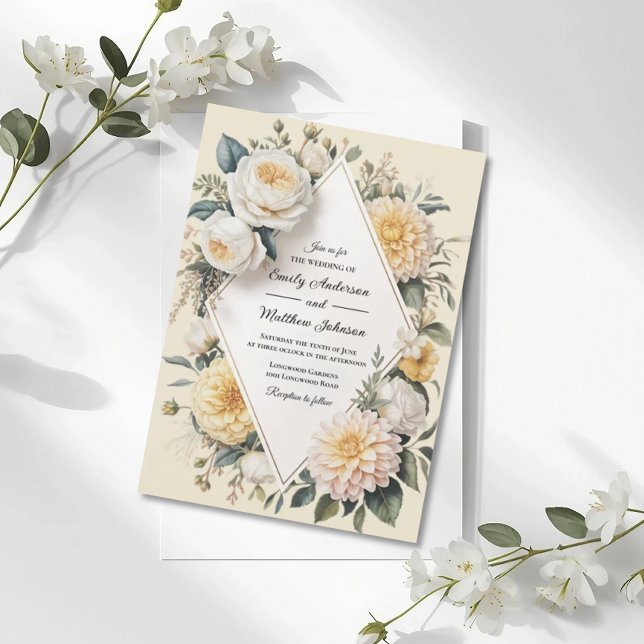 Romantic Butter Yellow Garden Wedding Invitation (Creator Uploaded)