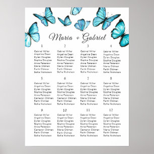 Romantic butterflies. Chic Wedding Seating Chart