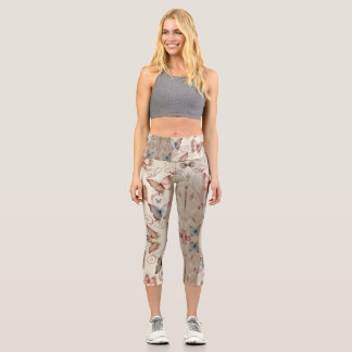 Romantic Butterfly Capri Leggings