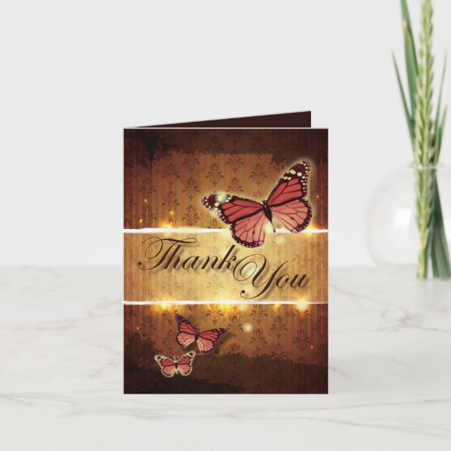 romantic butterfly fall wedding thank you (Front)