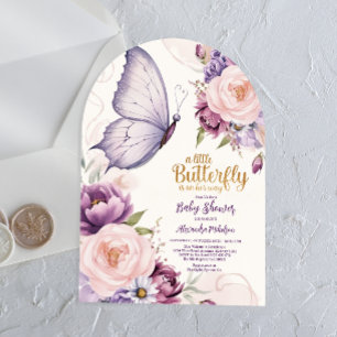 Romantic Butterfly Garden Baby Shower Acrylic Invitations