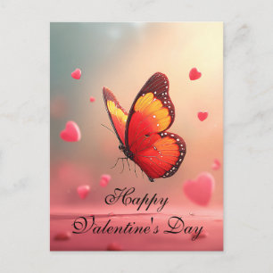 Romantic Butterfly Valentine`s Day Postcard